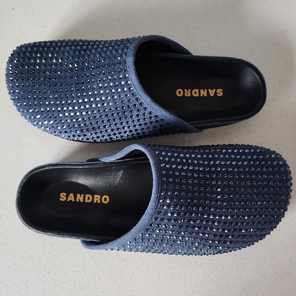 Sandro Rhinestone Clog/Mule "NEW" - Picture 1 of 14